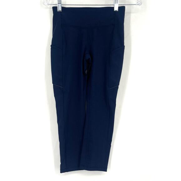 Lululemon Speed Up Crop 21" Size 4 True Navy Full On Luxtreme - Picture 1 of 7